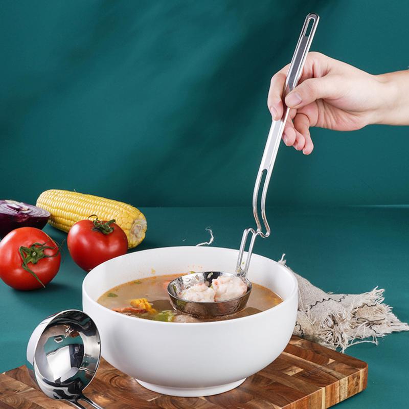 Mini Thicken 304 Stainless Steel Pot Hanging Soup Spoon Scoop Ladle Colander Filter Home Kitchen Gadgets Kitchenware Colanders & Strainers