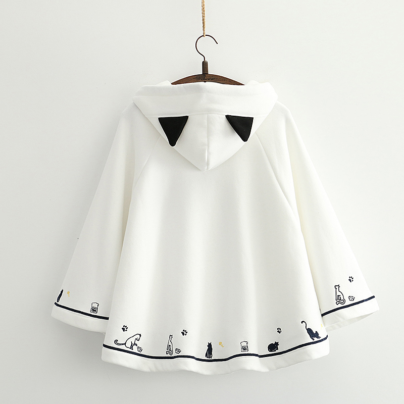 Cute Cat Ear Black Hoodies Women Cloak Cape Winter White Graphic Coat Kawaii Fleece Sweatshirt Japan Soft Girl Warm Outwear
Cute Cat Ear Black Hoodies Women Cloak Cape Winter White Graphic Coat Kawaii Fleece Sweatshirt Japan Soft Girl Warm Outwear