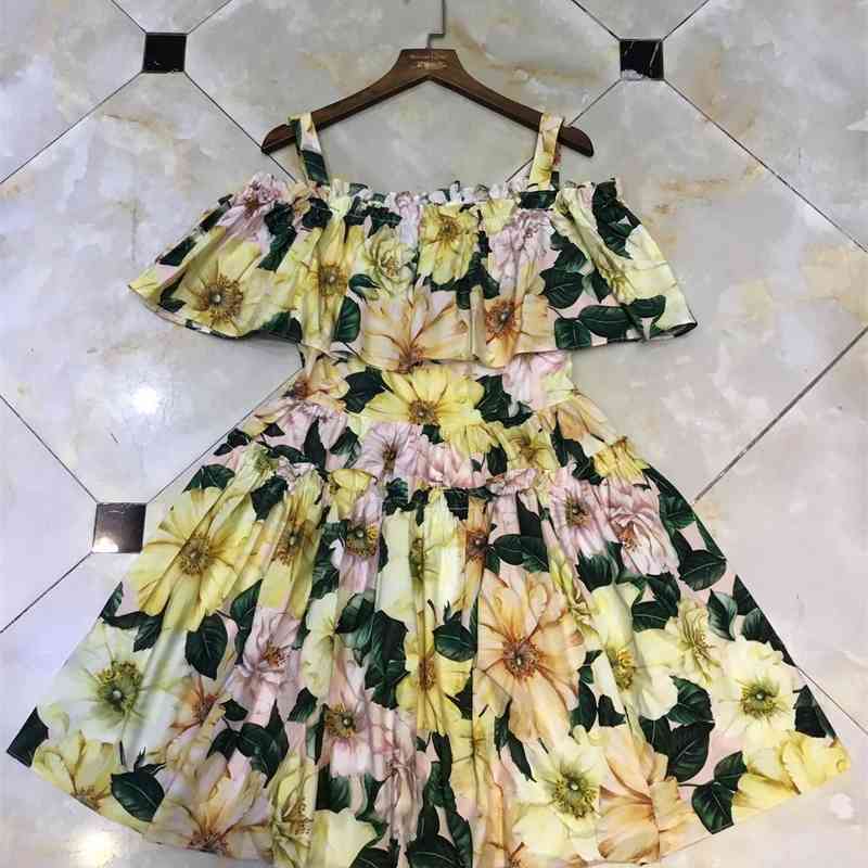 Truevoker Summer Runway Holiday 100% Cotton Dress Lady Flower Print Spaghetti Strap Vestido Resort Party Slip 210602, Yellow
Truevoker Summer Runway Holiday 100% Cotton Dress Lady Flower Print Spaghetti Strap Vestido Resort Party Slip 210602, Yellow