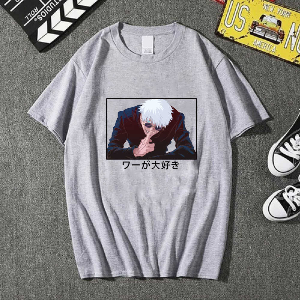 Uniex T-shirt Satoru Gojo Hot Anime Fashion Casual Hip Hop Y0809