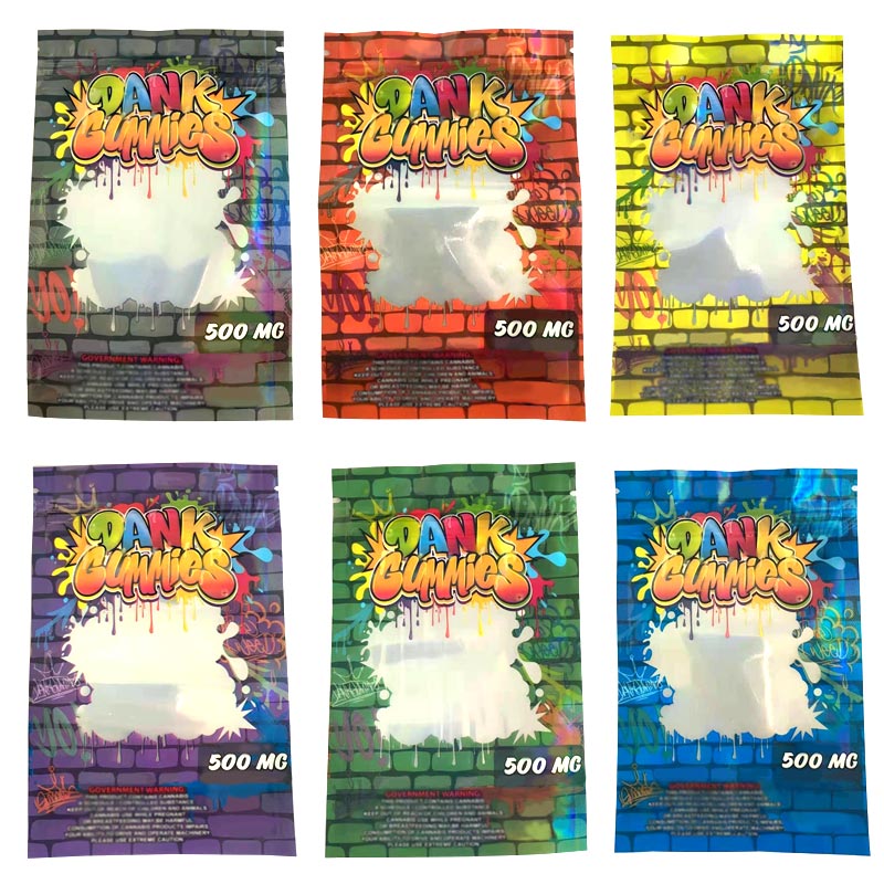 Hologram Dank Gummies 500MG Holographic Edibles Bags Packaging Gummy Bag Smell Proof Mylar Package
Hologram Dank Gummies 500MG Holographic Edibles Bags Packaging Gummy Bag Smell Proof Mylar Package