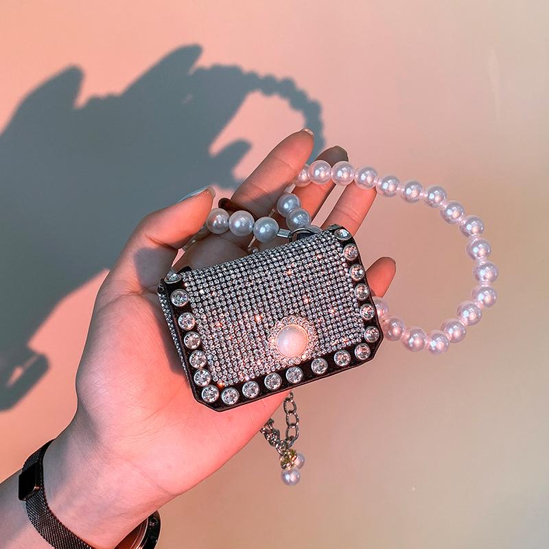 Shoulder Bags Western Style Mini Summer Diamond Bag 2021 Fashion All-match Women's Designer Pearl Chain Messenger Lipstick, Silver
Shoulder Bags Western Style Mini Summer Diamond Bag 2021 Fashion All-match Women's Designer Pearl Chain Messenger Lipstick, Silver