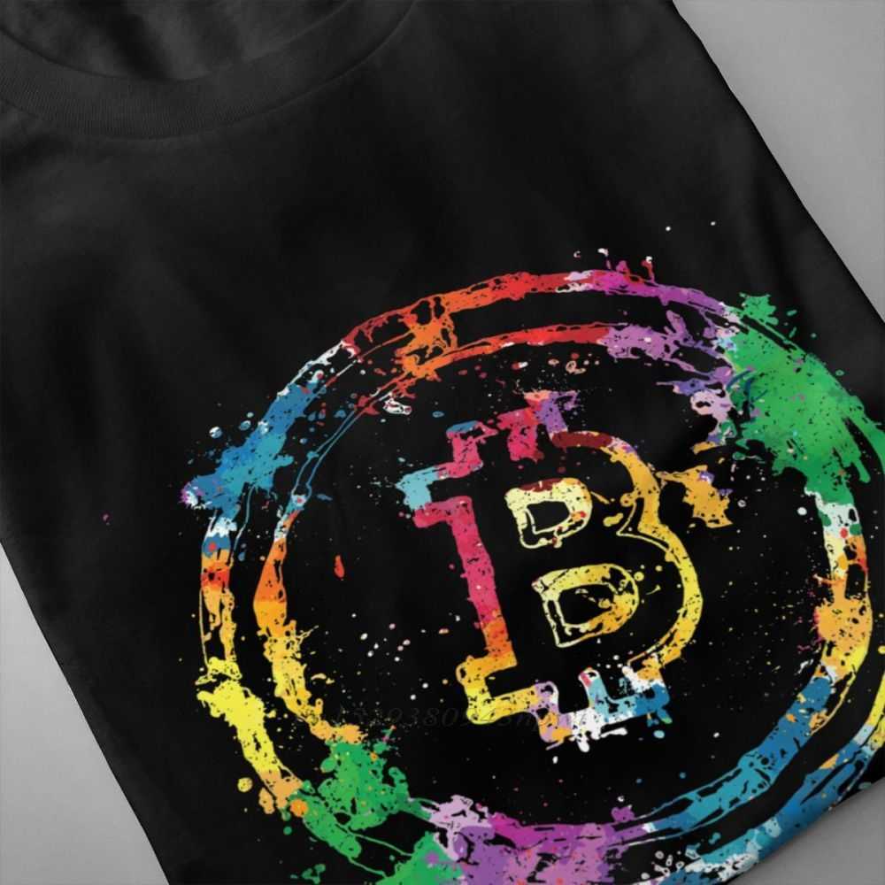 Cool Men T Shirts Colorful Bitcoin Colors Tee Shirt 3D Print Graphic T-Shirt Pure Cotton XS-3XL Plus Size Tshirt 210629