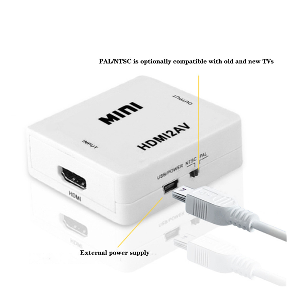 AV/RCA CVBS to HDMI compatible converter 1080P video MINI AV2HDMI adapter for HDTV projector set-top box от DHgate WW