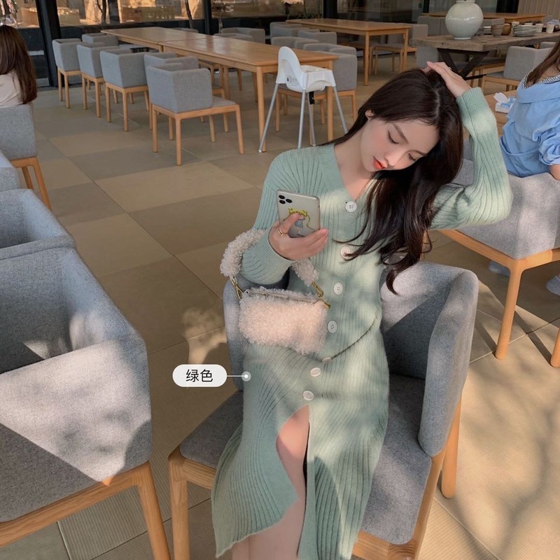 Long Temperament All-match Over The Knee, Lightly Cooked Wind, Design Sense, Niche Split Knit Dress, Slim Sweater Dress 210429, Green
Long Temperament All-match Over The Knee, Lightly Cooked Wind, Design Sense, Niche Split Knit Dress, Slim Sweater Dress 210429, Green