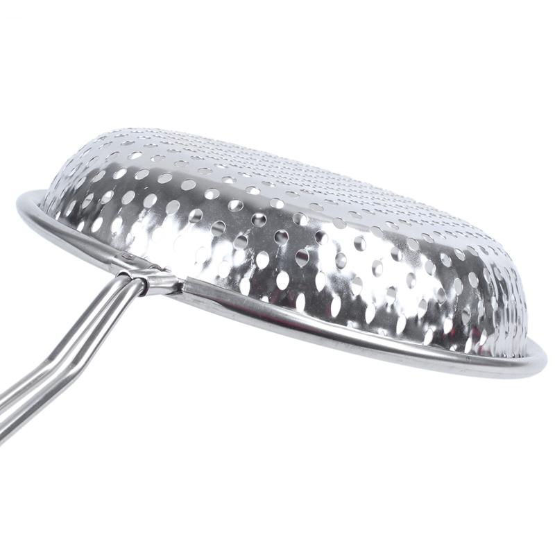 Est Home Silver Tone Stainless Steel Perforated Ladle Colander 13" Colanders & Strainers