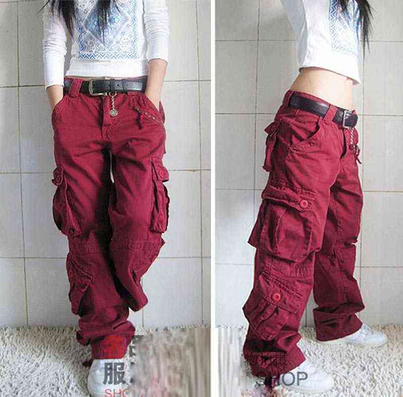 Free Arrival Fashion Hip Hop Loose Pants Jeans Baggy Cargo For Women 211115