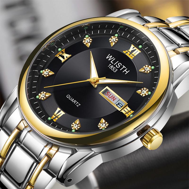 Wristwatches Men Watches High Quality Quartz Watch WLISTH Wristwatch Waterproof Stainless Steel Business Gold Relojes Para Hombre, Red
Wristwatches Men Watches High Quality Quartz Watch WLISTH Wristwatch Waterproof Stainless Steel Business Gold Relojes Para Hombre, Red