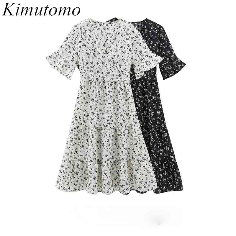 Kimutomo Sweet Floral Dress Summer French Style Elegant V-neck Short Flare Sleeves Slimming High Waist Chiffon Vestidos Fashion 210521, White
Kimutomo Sweet Floral Dress Summer French Style Elegant V-neck Short Flare Sleeves Slimming High Waist Chiffon Vestidos Fashion 210521, White