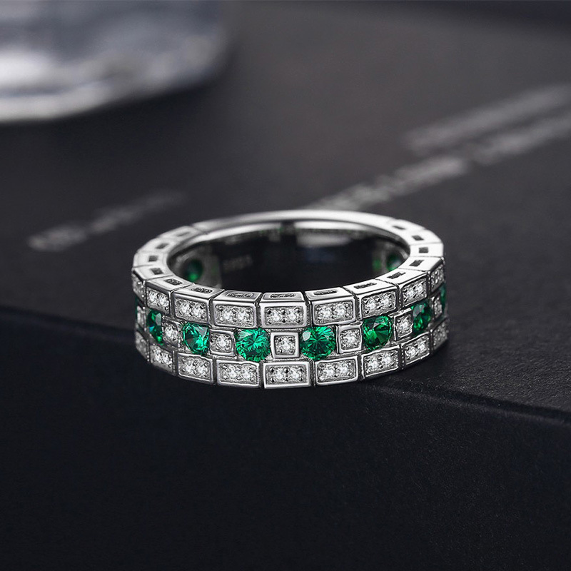 2025 Ins Wedding Rings Top Sell Vintage Jewelry 925 Sterling Silver Fill Emerald 3A Cubic Zircon CZ Diamond designer Party Promise Women Men Engagemen