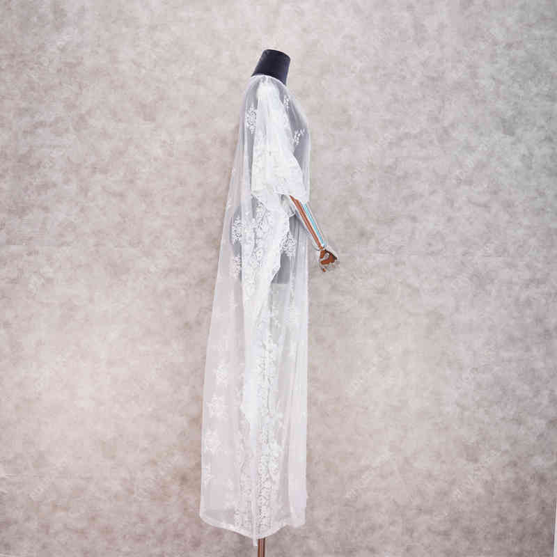 Lace Beach Cover up Pareo wear Swim suit Playa Tunics for Swimwear Women Dress #Q984 210420