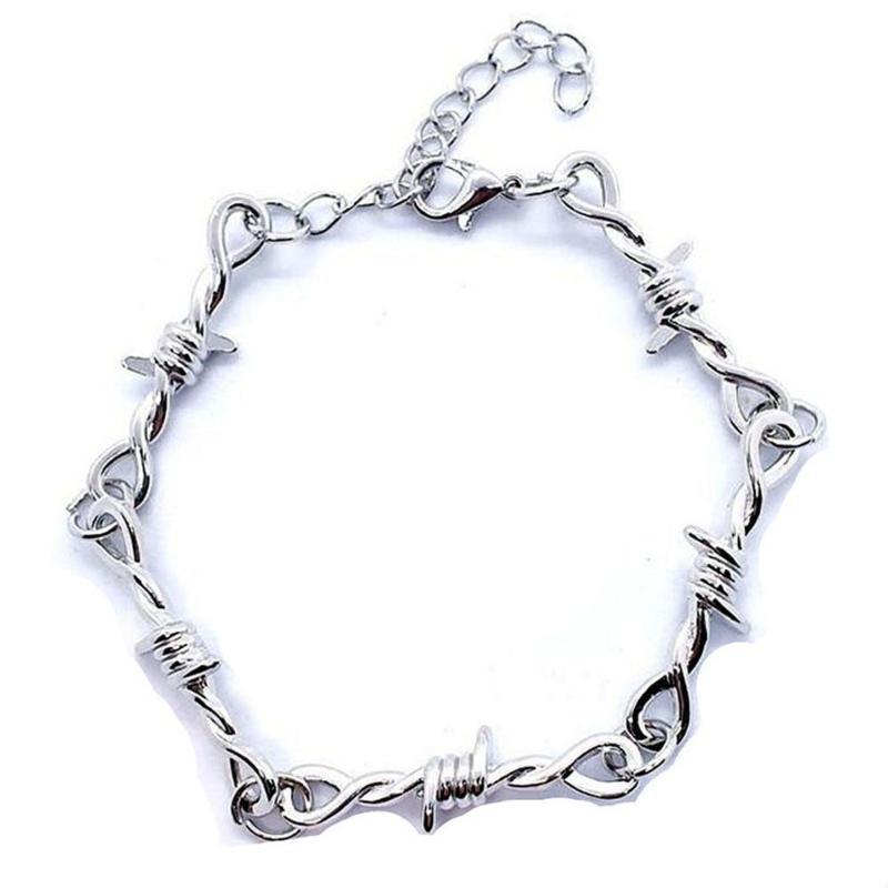Chains Punk Style Hip-hop Gothic Unisex Choker Necklace Small Wire Iron Little Thorns Chain Barbed Bracelet, Silver
Chains Punk Style Hip-hop Gothic Unisex Choker Necklace Small Wire Iron Little Thorns Chain Barbed Bracelet, Silver
