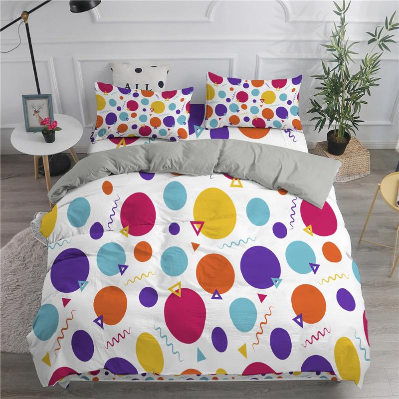 Colorful Dots Pattern Printed Bedding Set Nordic Geometry 240/220 Duvet Cover With Pillowcase Queen King Bed Linen NO Sheet Sets