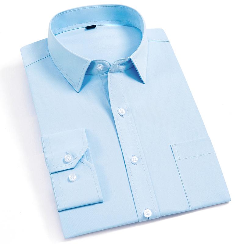 Men Casual Long Sleeved Solid Shirt Slim Fit Male Social Business Dress Brand Clothing Soft Comfortable Men's Shirts