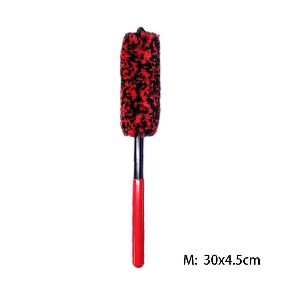Auto Car Wheel Hub Cleaning Brush Flexible Long Handle Premium Wool Car Rim Brushes Soft Fiber Tire Cleaning Brush Tools