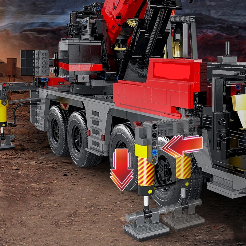 Mobile Crane Tow Truck Model Building Blocks High-Tech APP Control Motorized City Bricks MOC-29848 22003 Rescue Car Children Birthday Toys Christmas G