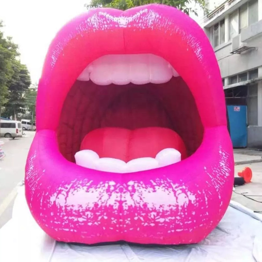 Amazing Giant Open Inflatable Mouth Model Red Sexy Lips Balloon Club Pub Party Event Decoration,Music Stage Decor Ideas