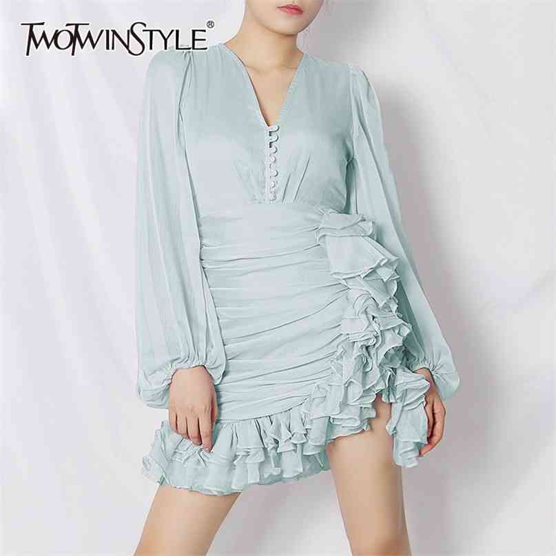 Patchwork Ruched Womens Dress V Neck Lantern Sleeve High Waist Ruffle Mini Dresses Female Summer Fashion 210520, Purple
Patchwork Ruched Womens Dress V Neck Lantern Sleeve High Waist Ruffle Mini Dresses Female Summer Fashion 210520, Purple