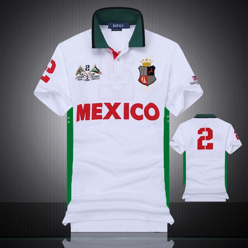 2024 Wholesale summer sailing men's sports shirt t-shirt stand-up collar men's youth short-sleeved t-shirt swiss whiteS-5XL
