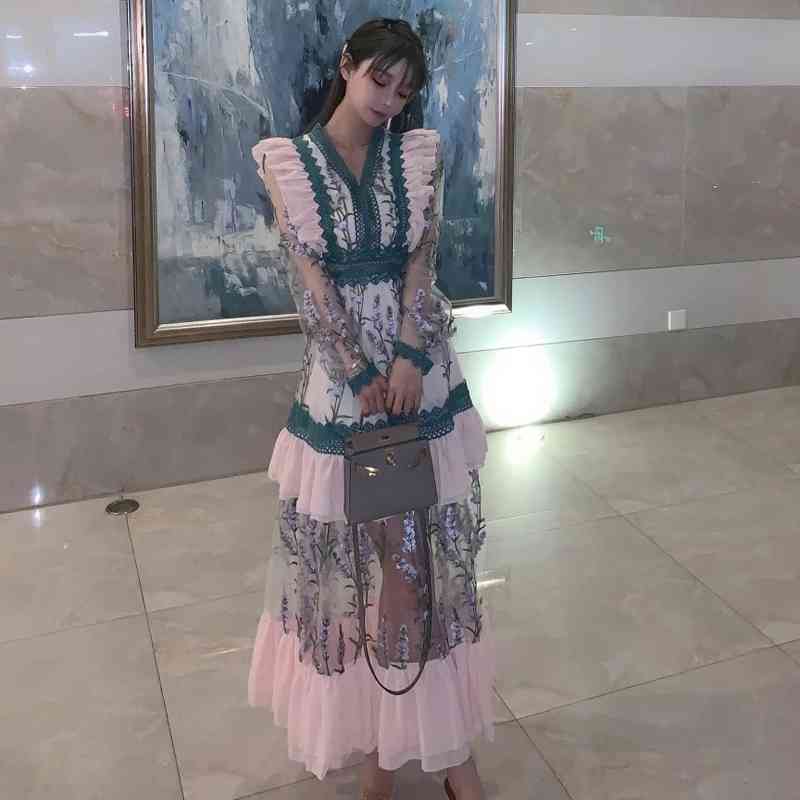 ZAWFL Fashion Vintage Embroidery Dress Female V-neck Long Sleeve High Waist Mesh Patchwork Elegant Party Dresses Woman 210525, Picture color
ZAWFL Fashion Vintage Embroidery Dress Female V-neck Long Sleeve High Waist Mesh Patchwork Elegant Party Dresses Woman 210525, Picture color