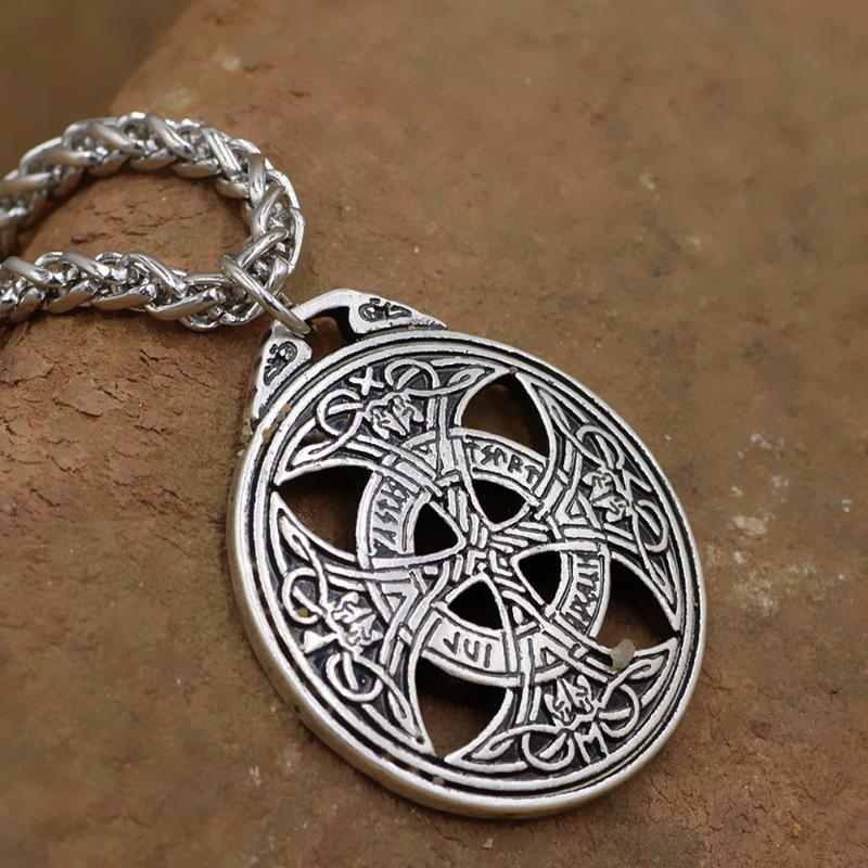 Pendant Necklaces Exquisite Nordic Viking Hollow Celtic Knot Cross Metal Round Religious Amulet Jewelry Necklace, Silver
Pendant Necklaces Exquisite Nordic Viking Hollow Celtic Knot Cross Metal Round Religious Amulet Jewelry Necklace, Silver