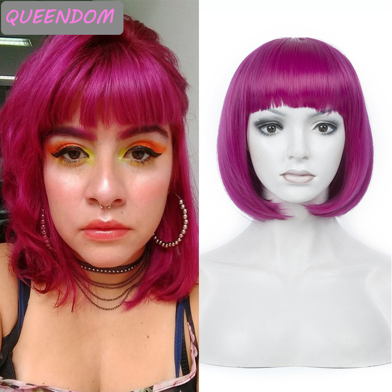 purple short synthetic bob wig 12 straight green pink wigs with bangs natural heat resistant lolita cosplay bob wig for women, Black
purple short synthetic bob wig 12 straight green pink wigs with bangs natural heat resistant lolita cosplay bob wig for women, Black