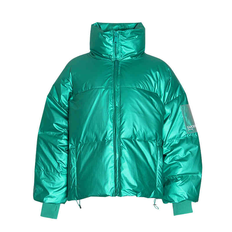 VGH Casual Solid Cotton Coat For Women Turtleneck Long Sleeve Minimalist Parkas Female Fashion New Clothing Winter Tide 210421