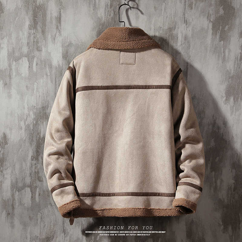 LIFENWENNA Woollen Thick Men Jacket Coat Man Winter Coats Streetwear Hip Hop 5XL Men Jacket Coat Motorcycle Bomber Jacket Men 210528