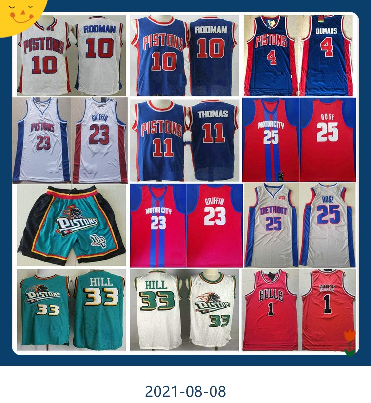 Retro Mens Grant Hill Isiah Thomas Dennis Rodman Joe Dumars Derrick Rose Top Quality Jerseys, As picture
Retro Mens Grant Hill Isiah Thomas Dennis Rodman Joe Dumars Derrick Rose Top Quality Jerseys, As picture