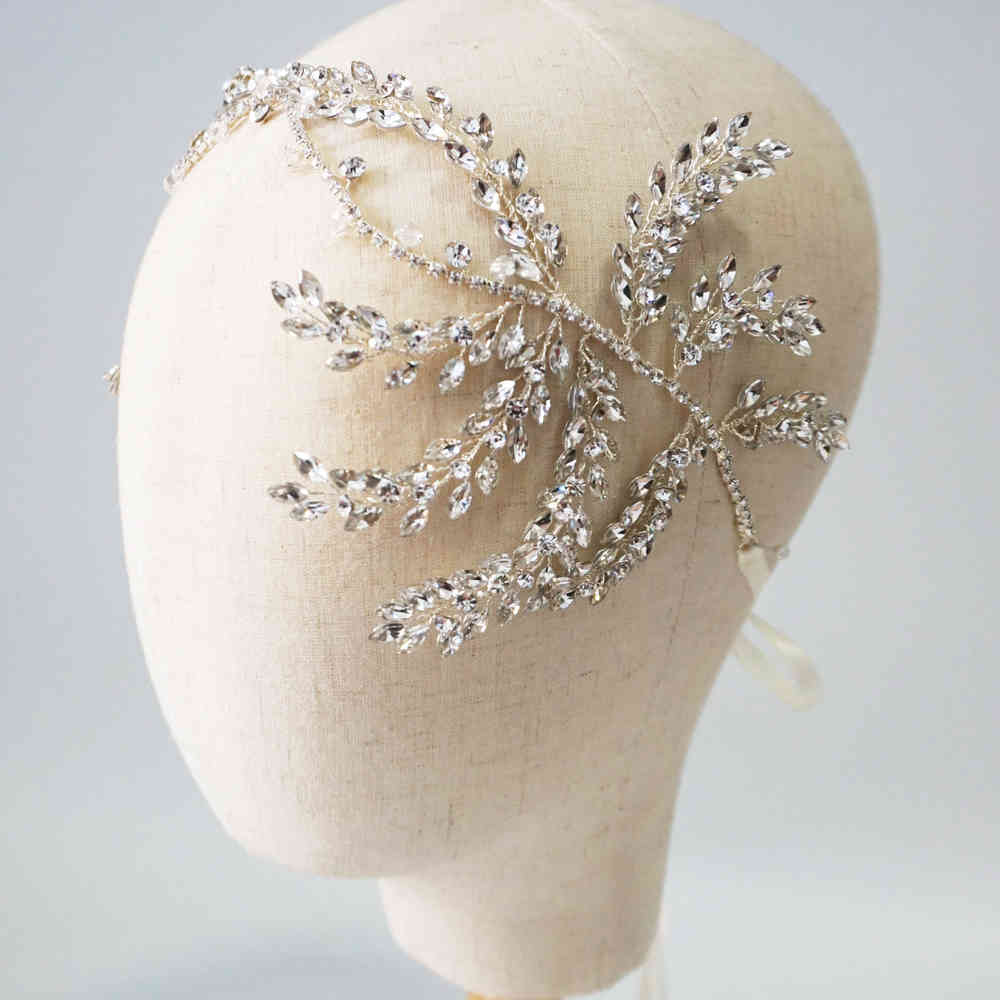 Vintage Crystal Bridal Hair Vine Headband Antique Silver Luxury Wedding Headpiece Crown Fashion Women Hair Accessories CJ191226