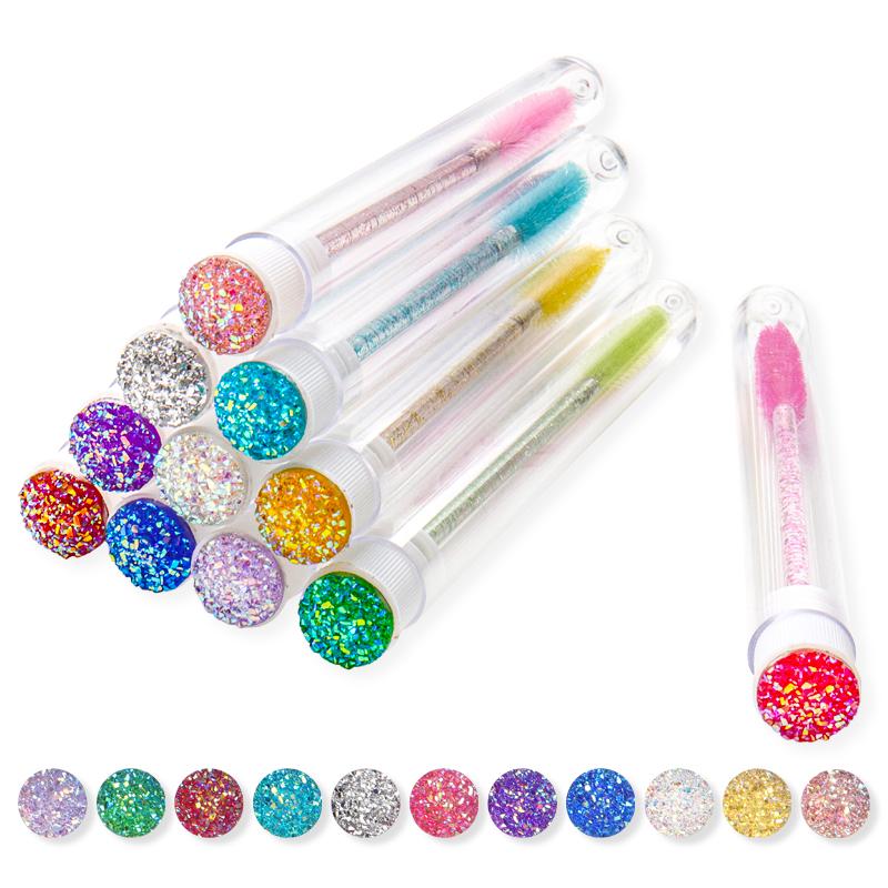 Makeup Brushes Reusable Eyebrow Brush Tube Disposable Eyelash Replaceable Dust-proof Sparkling Broken Diamond