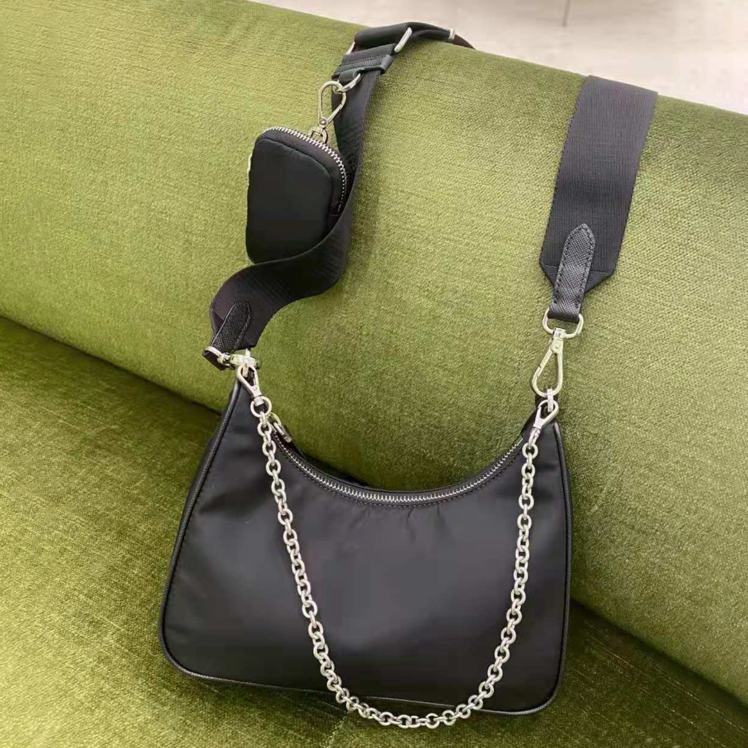 Fashion Hobo 3 in 1 nylon shoulder bags bestselling women's chain handbag 2021 new high quality crossbody bag Italian classic messenger bag, Black
Fashion Hobo 3 in 1 nylon shoulder bags bestselling women's chain handbag 2021 new high quality crossbody bag Italian classic messenger bag, Black