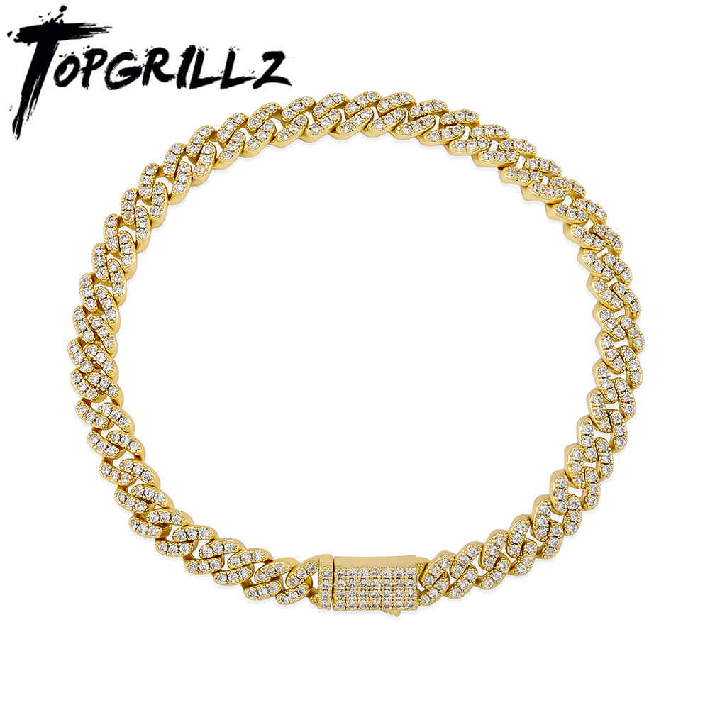 TOPGRILLZ Womens Bracelet 6mm Cuban Chain Bracelet Bling Iced Out CZ With Spring Clasp Hip Hop Personalised Jewelry For Gift X0509, Golden;silver
TOPGRILLZ Womens Bracelet 6mm Cuban Chain Bracelet Bling Iced Out CZ With Spring Clasp Hip Hop Personalised Jewelry For Gift X0509, Golden;silver