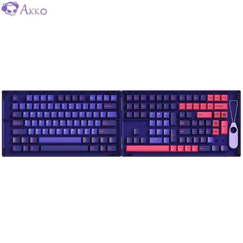 Keyboards AKKO Neon Keycap For Mechanical Keyboard 157 Keys Cherry Profile PBT Two Color Dye Sublimation Customized PC Gamer
