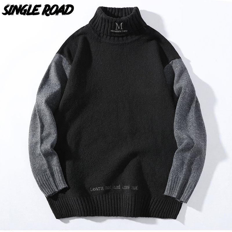 Men's Sweaters Single Mens Turtleneck Sweater Men 2021 Winter Patchwork Jumper High Neck Casual Male Oversized Black, White;black
Men's Sweaters Single Mens Turtleneck Sweater Men 2021 Winter Patchwork Jumper High Neck Casual Male Oversized Black, White;black