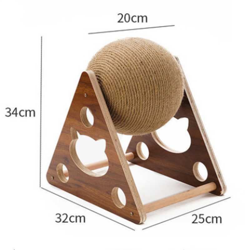 Pet Toy Board Does Not Fall Off The Debris Solid Wood Vertical Anti-boring Grinding Paw Sisal Ball Cat Household Goods 210929