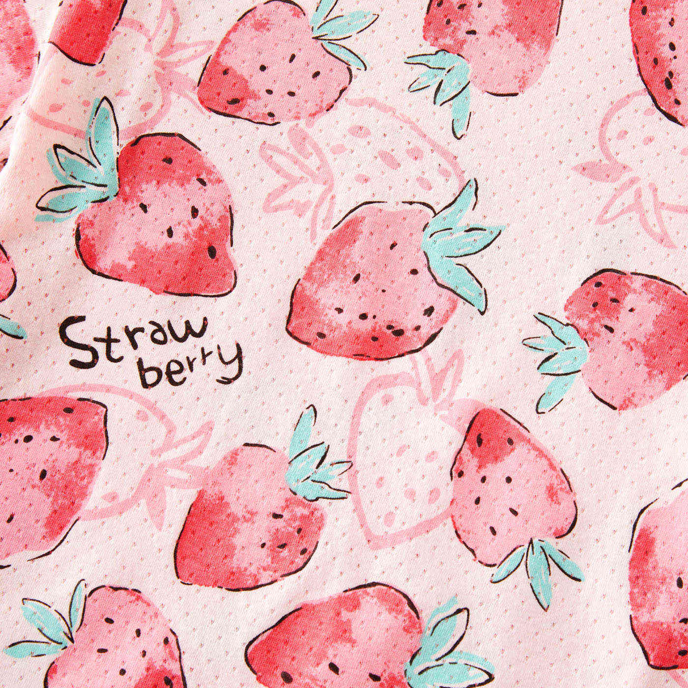 Summer Kids Girl Strawberry Allover Print Tee and Shorts Set 210528