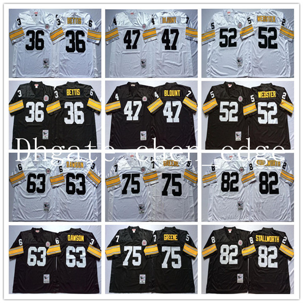 NCAA Football 75 Joe Greene 36 Jerome Bettis Jersey 47 Mel Blount 52 Mike Webster 63 Dermontti Dawson John Stallworth Black White Vintage, Black;red
NCAA Football 75 Joe Greene 36 Jerome Bettis Jersey 47 Mel Blount 52 Mike Webster 63 Dermontti Dawson John Stallworth Black White Vintage, Black;red