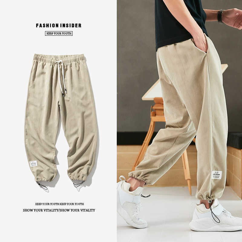 Summer Hip Hop Harem Pants Men Joggers Ankle-Length Trousers Male Casual Baggy Pants 210930