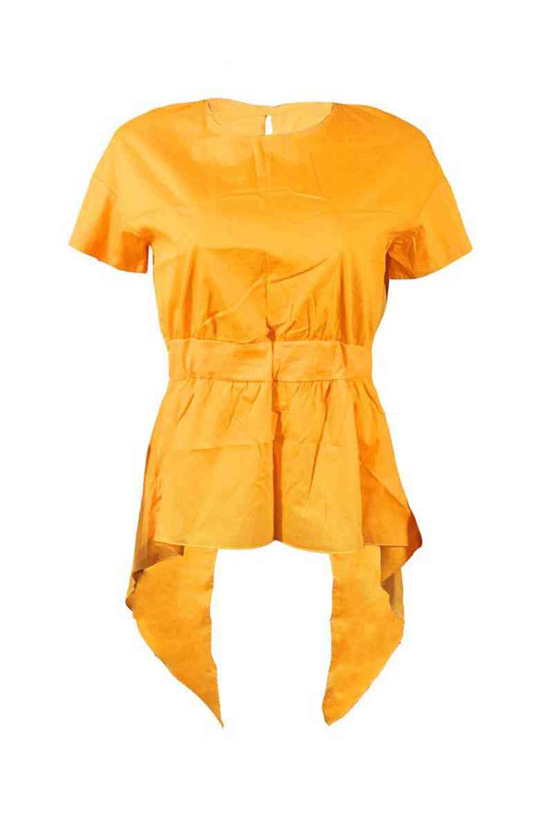 Nomikuma Fashion Summer Backless Bow Bandage Hollow-out Asymmetric Shirt New Women Blouse Tops 6C078 210427