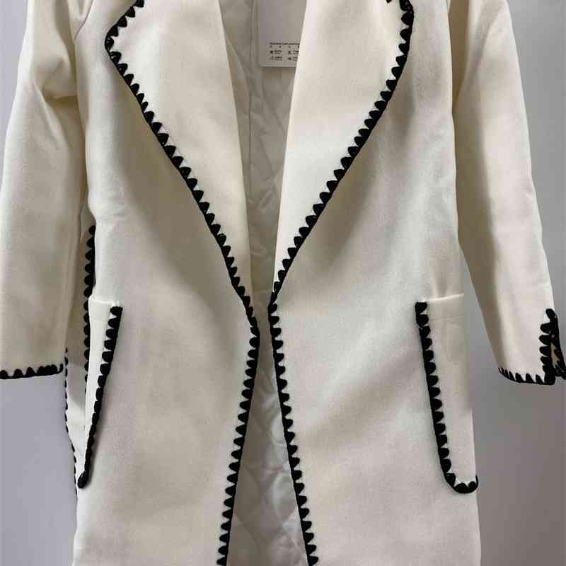 Autumn And Winter Casual Fashion Women Jacket Loose Plus Long Sleeves Lapel Trench Double-breasted Decoration Coat 210515