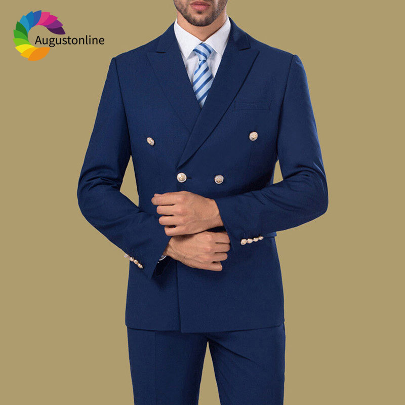 Men's Suits & Blazers Tailored Made Navy Blue Classic Suit Casual Groom Wedding Double Breasted Blazer Slim Fit Man Tuxedos 2Piece, As the image
Men's Suits & Blazers Tailored Made Navy Blue Classic Suit Casual Groom Wedding Double Breasted Blazer Slim Fit Man Tuxedos 2Piece, As the image