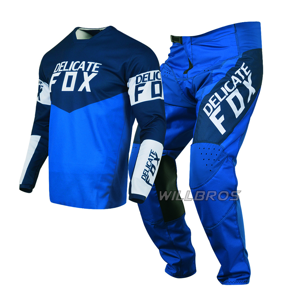 DELICATE FOX Blue Gear Combo 180 Revn MX Motocross Motorcycle Bike DH ATV UTV MTB Jersey Pant