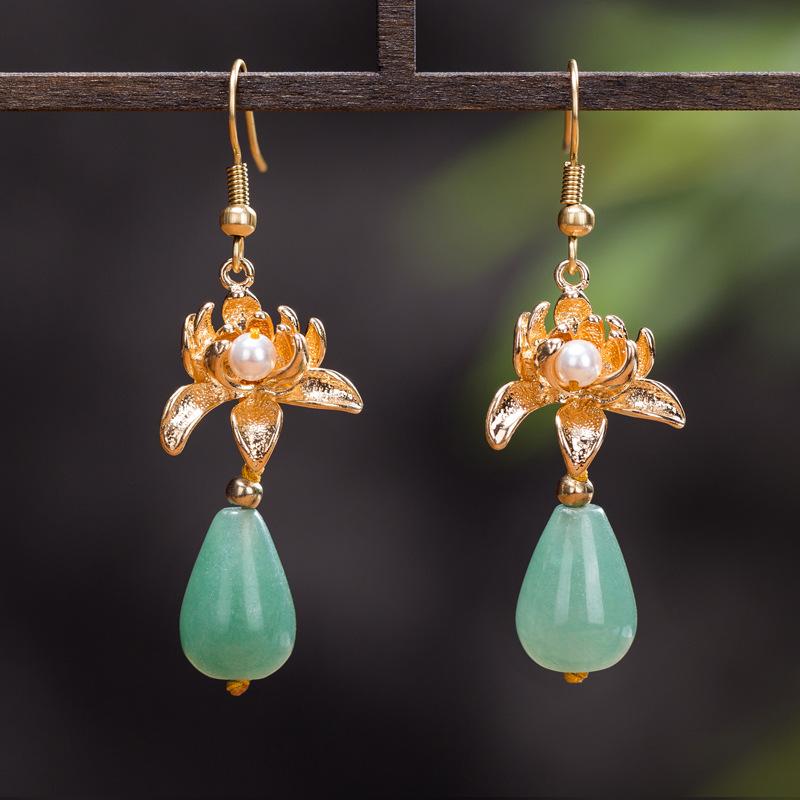 Dangle & Chandelier Flower Golden National Chinese Blooming Happy Beizhu Earrings With Fresh Temperament Dongling Jade
Dangle & Chandelier Flower Golden National Chinese Blooming Happy Beizhu Earrings With Fresh Temperament Dongling Jade