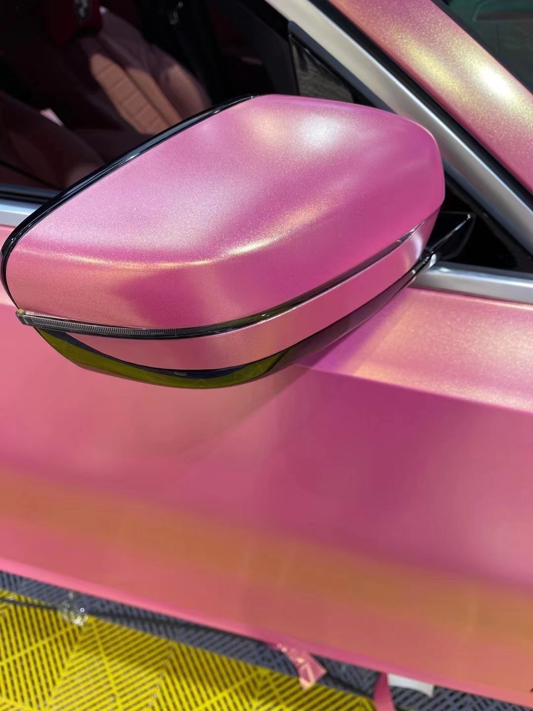 diamond Pink gold matte metallic color flow Vinyl Car Wrap Film air bubble Free For Vehicle Graphics Covers foil coating size 1.52x18m Roll low tack g