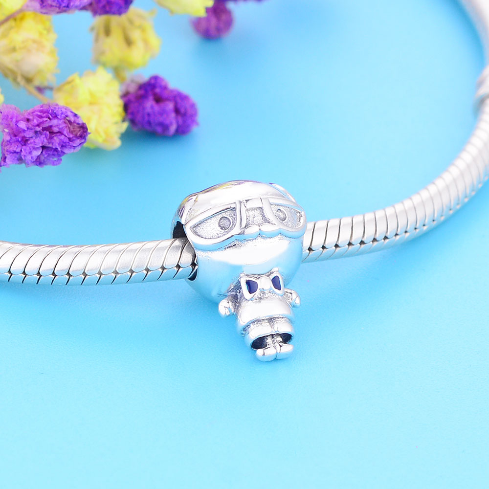 Fit Original Brand Charm Bracelet 925 Sterling Silver Grandpa Grandma Glasses Orange Enamel Handbag Bow Beads For Making Berloque