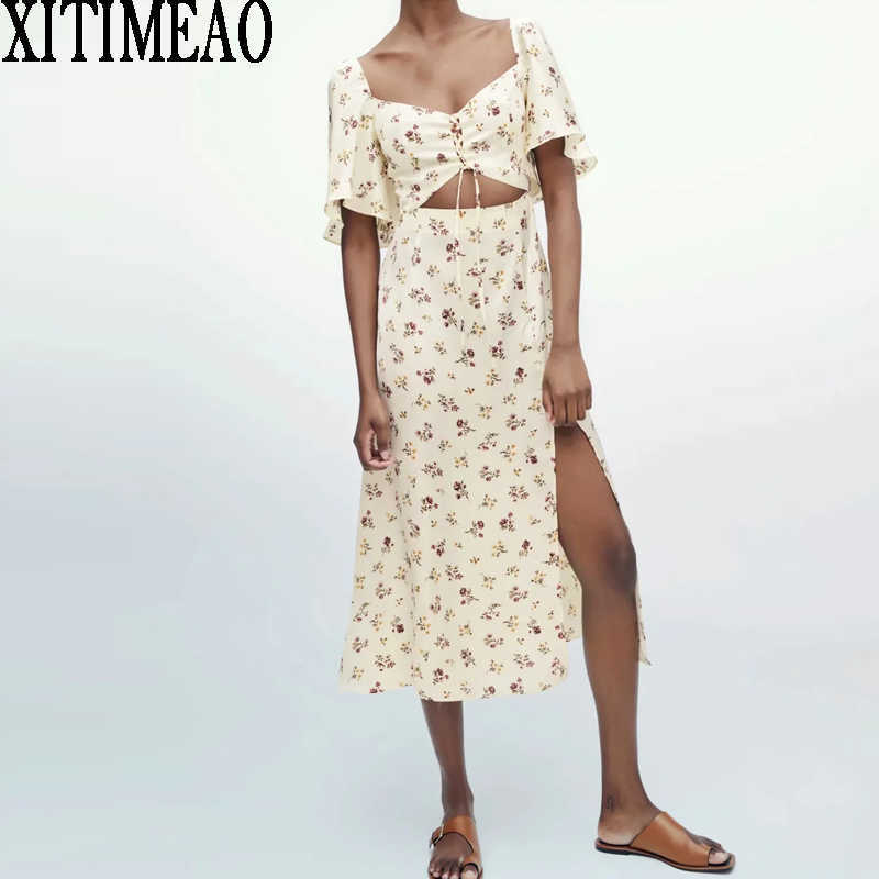 ZA Women Sexy Cut Out Dress Short Sleeve Deep V Neck High Waist Skirt Female Holiday Bohemian Split XITIMEAO 210604, Cream color
ZA Women Sexy Cut Out Dress Short Sleeve Deep V Neck High Waist Skirt Female Holiday Bohemian Split XITIMEAO 210604, Cream color