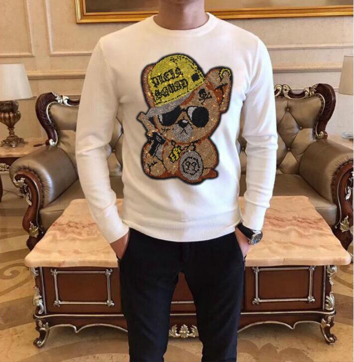 Men's Rhinestone sweaters winter male fashion white and black designer, Purple
Men's Rhinestone sweaters winter male fashion white and black designer, Purple