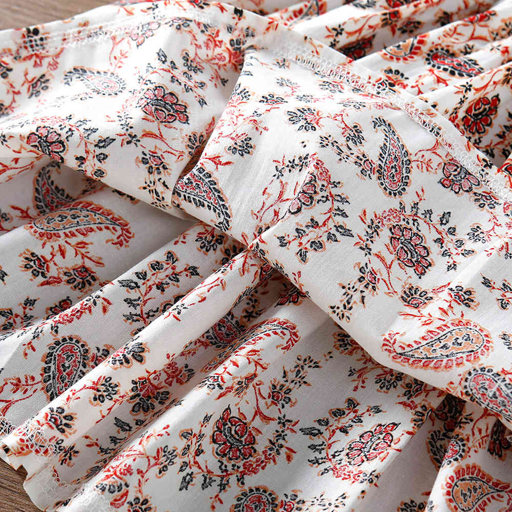 Sleeveless Girl Dress Summer Sweet Off-shoulder Waist Floral Children's Fashion Clothes 210515