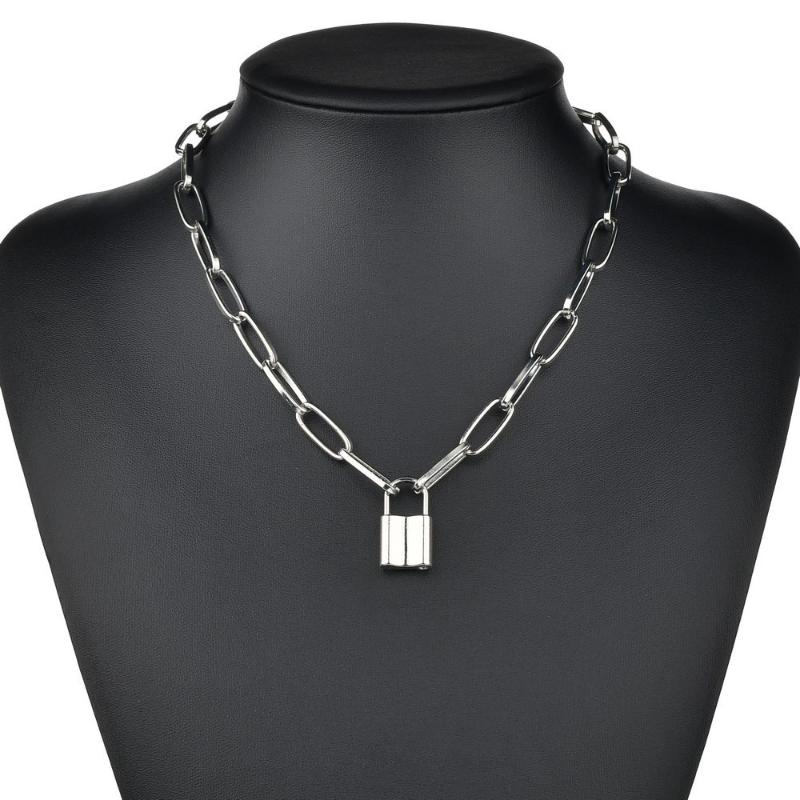 Pendant Necklaces Punk Lock Chain Necklace Retro Padlock Women Fashion Statement Gothic Hip Hop Jewelry Accessories
Pendant Necklaces Punk Lock Chain Necklace Retro Padlock Women Fashion Statement Gothic Hip Hop Jewelry Accessories